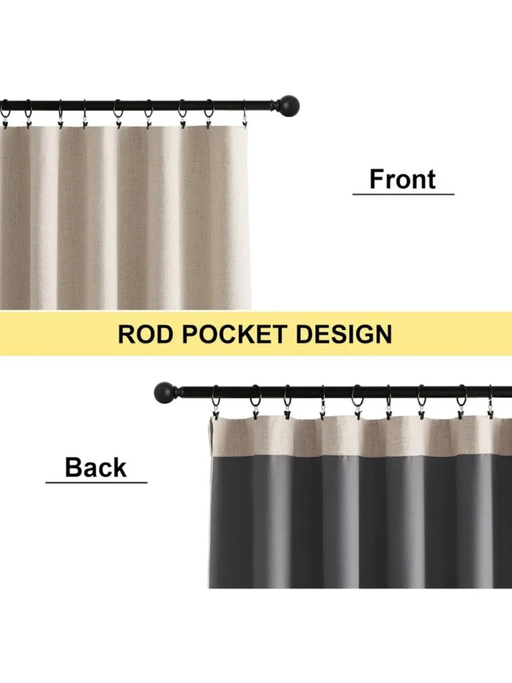Blackout Curtains 2 Panels Set, 42x84 Inch, Thermal Insulated Room Darkening
